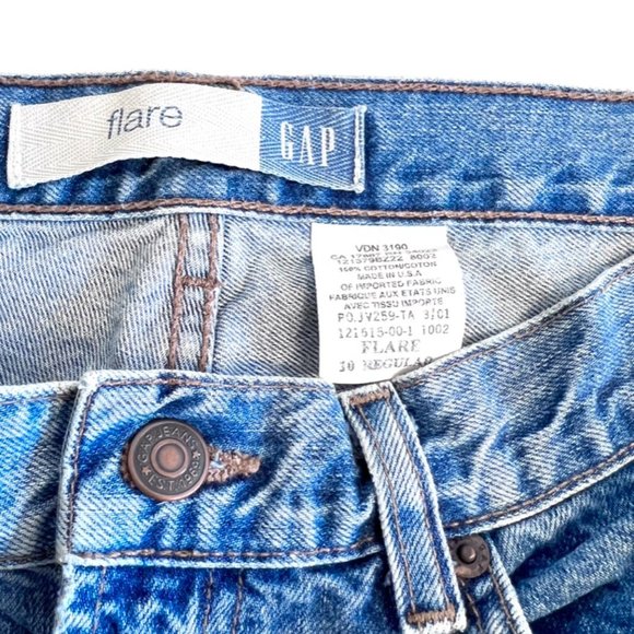 GAP Hi-Rise Flare Jeans 10 Regular Medium Wash Bootcut - Picture 4 of 9